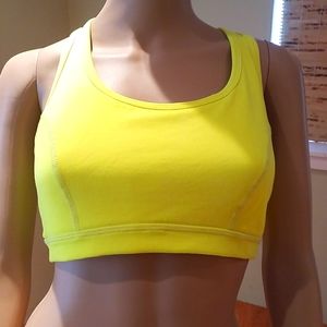 Bebe Sport Neon Yellow Sports Bra Size M